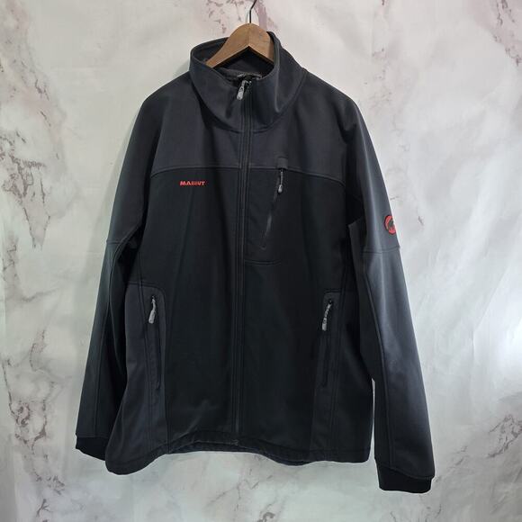 Mammut Jacket Mens 2XL Black Wind Stopper Gore Softech Full Zip Stretch - Picture 1 of 12